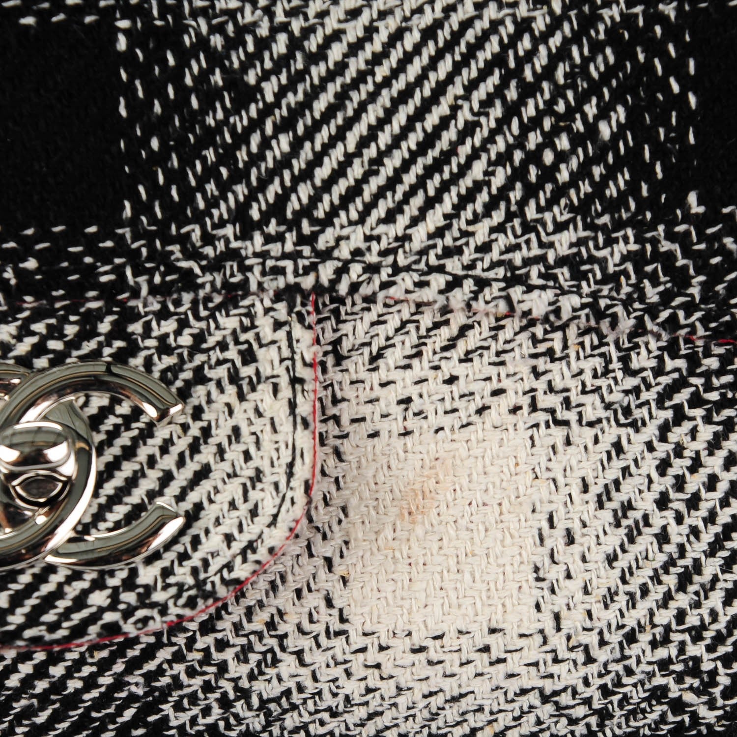 Chanel Tweed Jumbo Single Flap Ecru Red 5 of 9