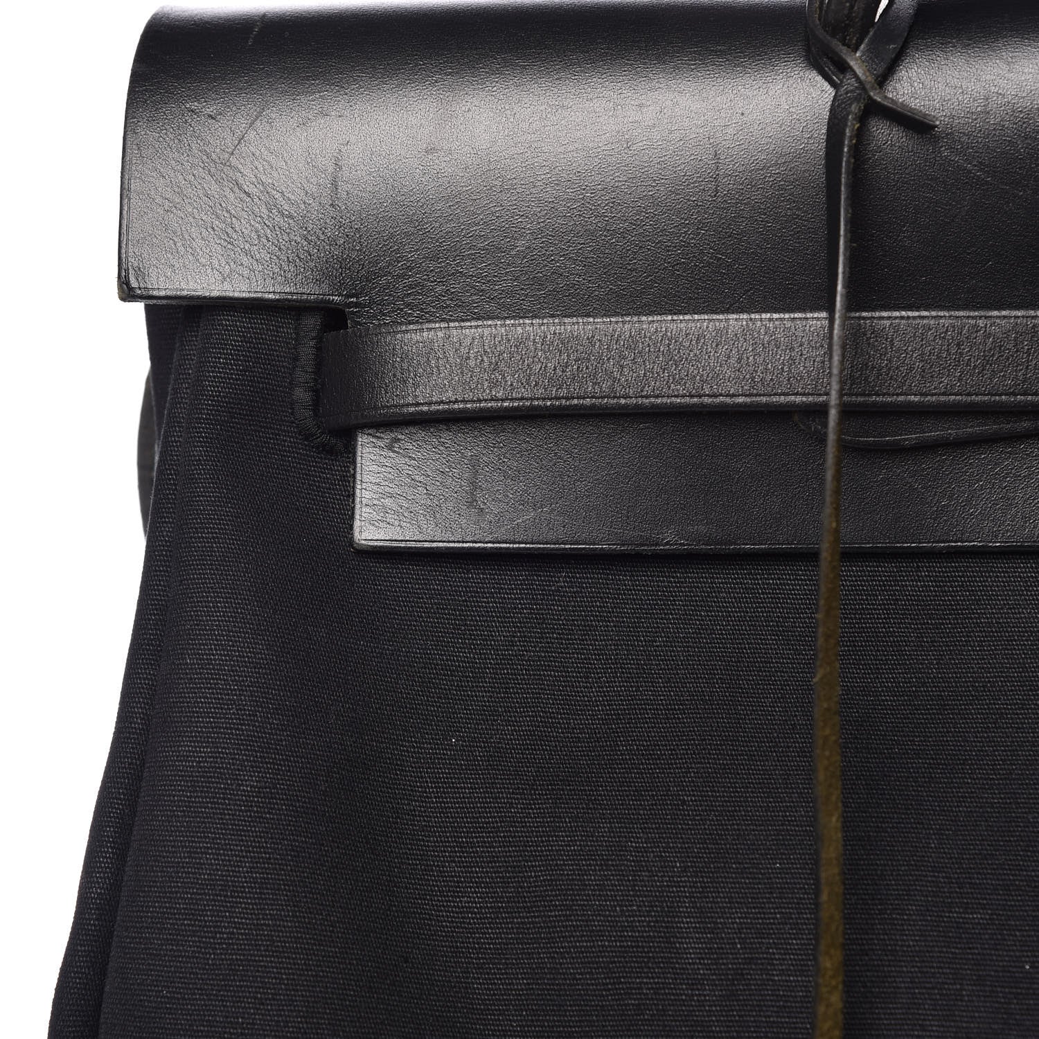 Hermes Toile Vache Calfskin Herbag 40 GM Black 12 of 16