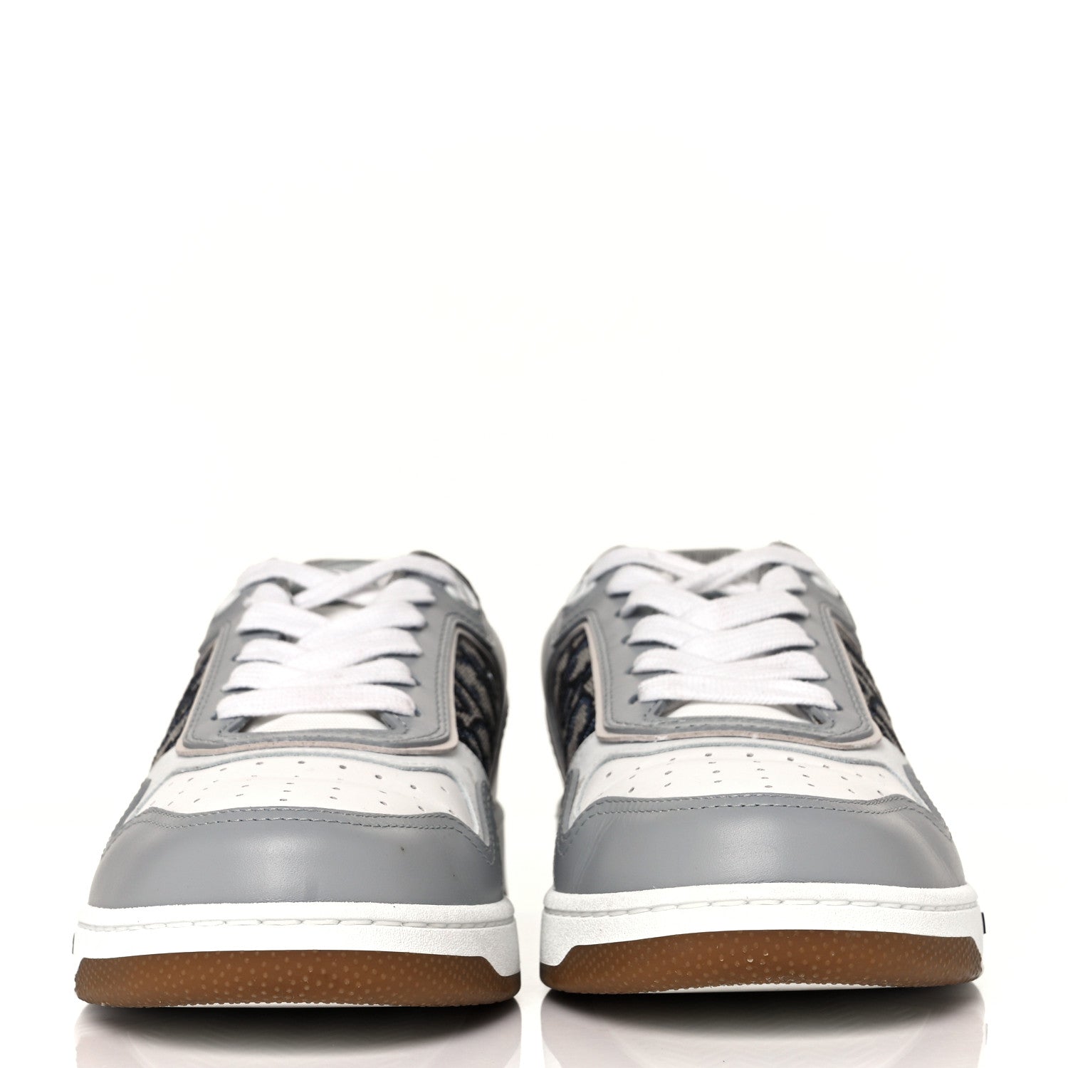 Christian Dior Smooth Calfskin Jacquard Oblique Mens B27 Low Top Sneakers 39 Beige Blue 2 of 10