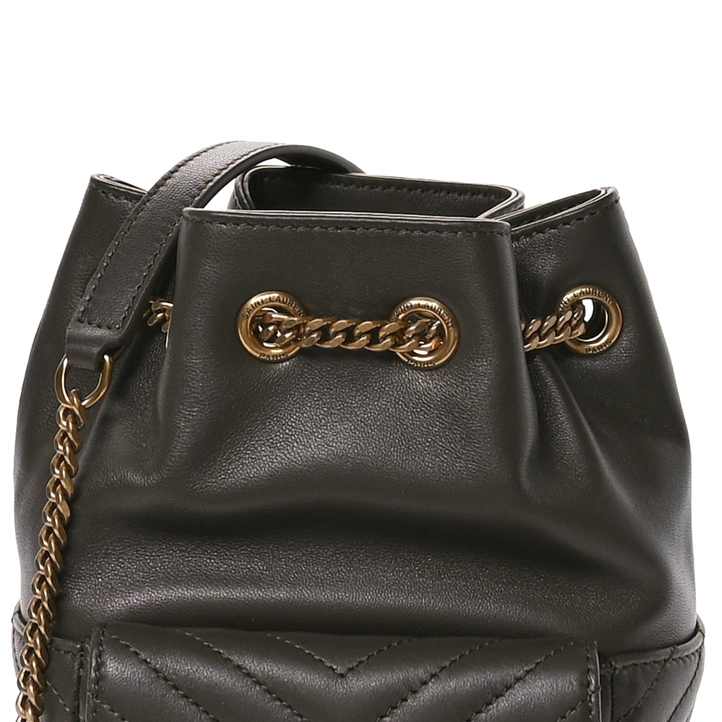 Lambskin Matelasse Monogram Joe Nano Bucket Bag Light Musk