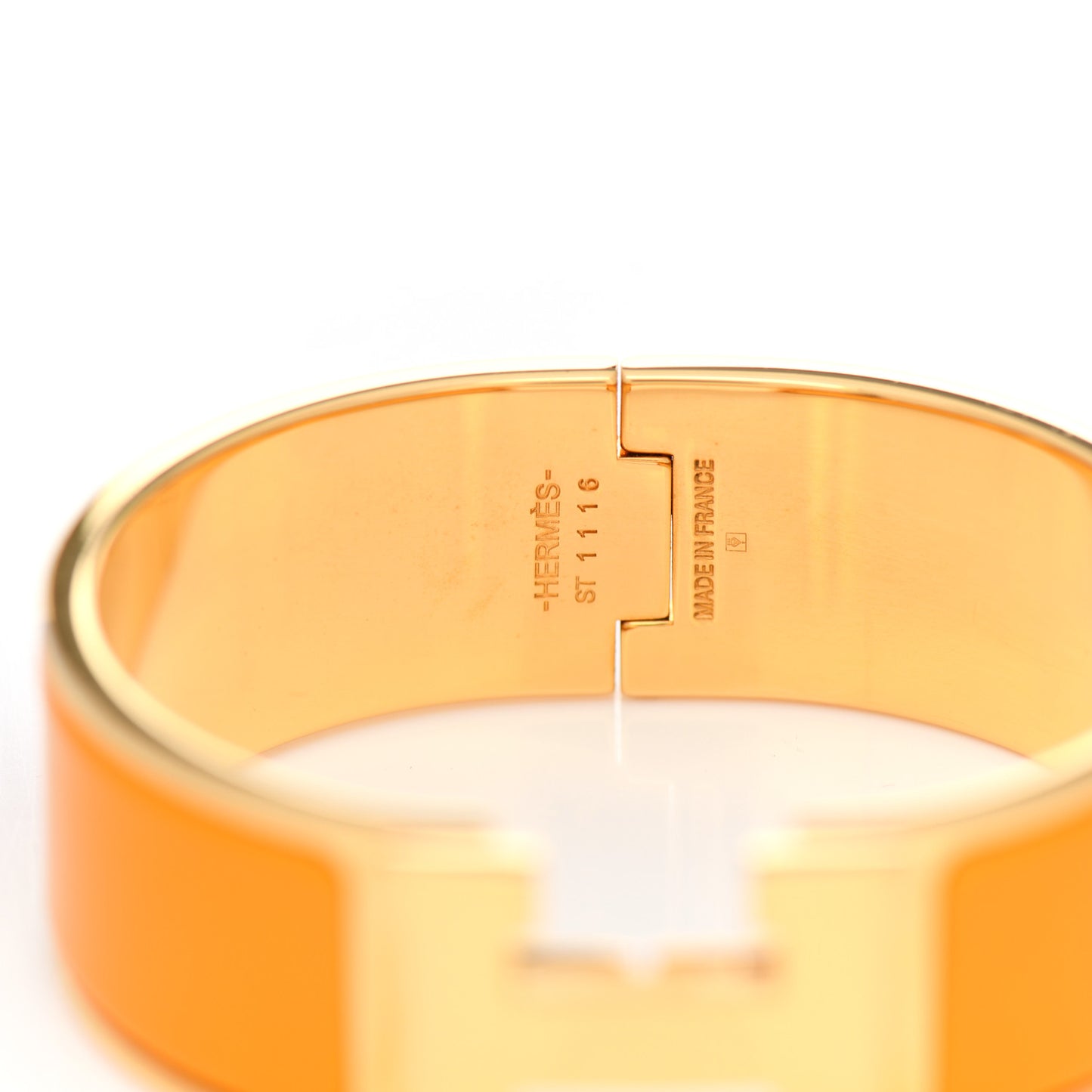 Enamel Wide Clic Clac H Bracelet PM Jaune Madras