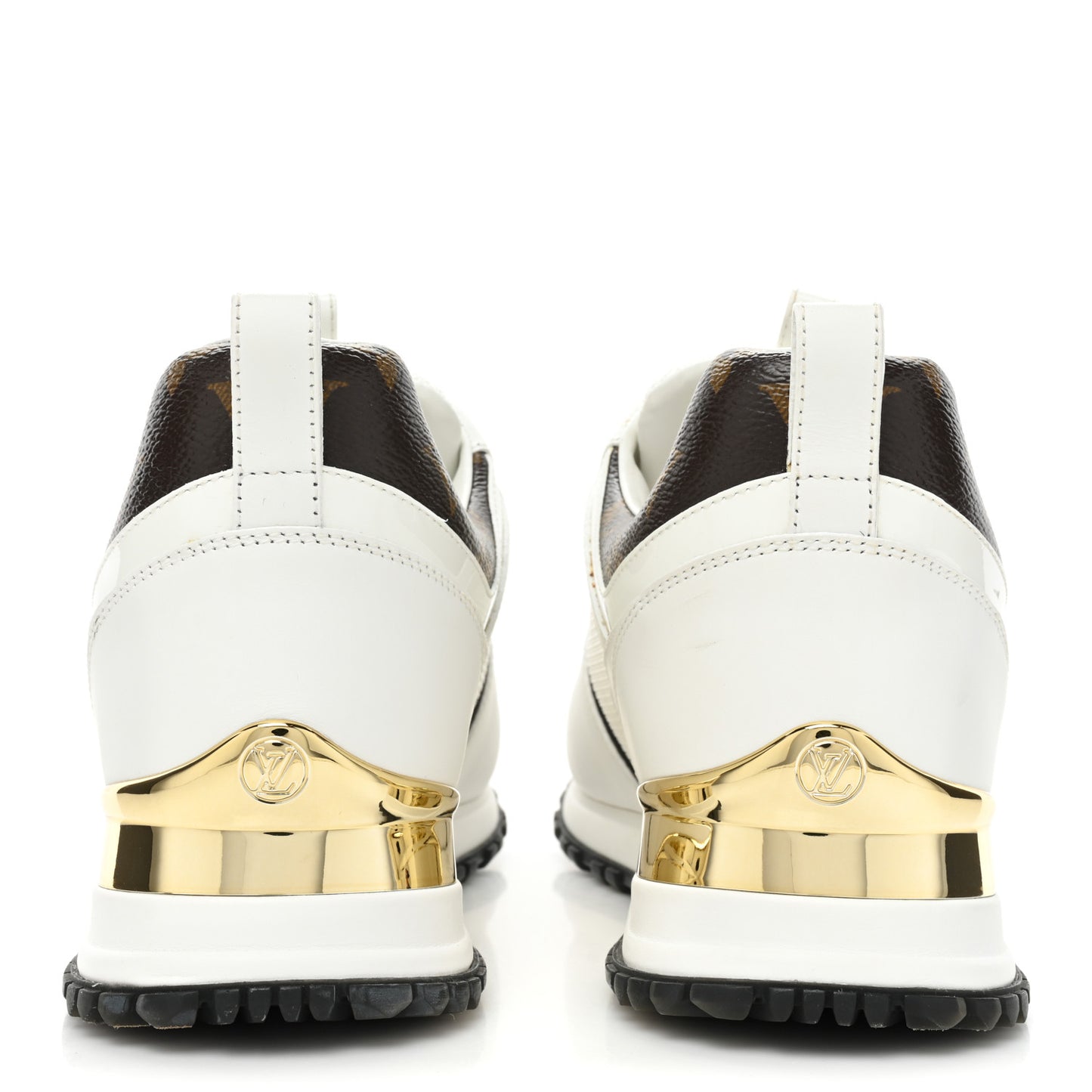 Calfskin Monogram Run Away Sneakers 38 White