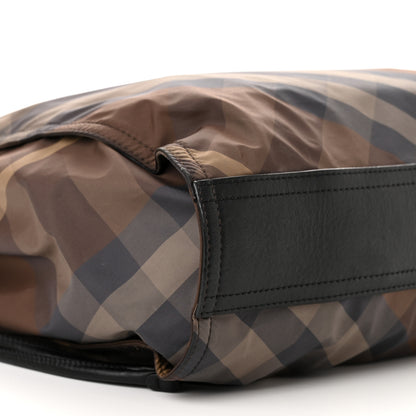 Burberry Nylon Check Small Buckleigh Packable Tote Brown 9 of 11