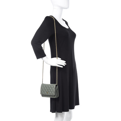 Chanel Iridescent Caviar Quilted Wallet On Chain WOC Green 2 of 12