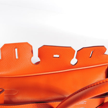 Hermes Taurillon Clemence Birkin 35 Feu Orange 25 of 29