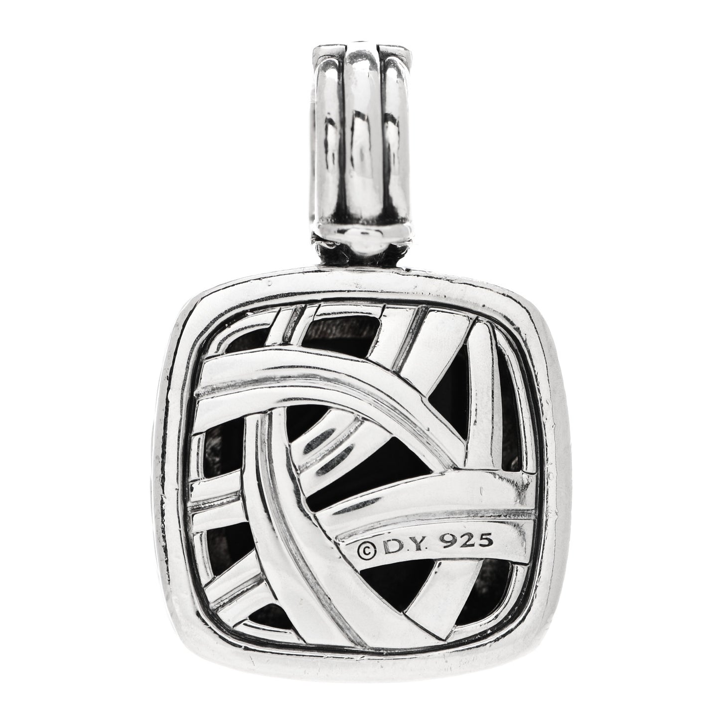 Sterling Silver Diamond Black Orchid 14mm Albion Enhancer Pendant