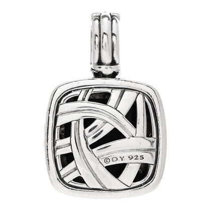 David Yurman Sterling Silver Diamond Black Orchid 14mm Albion Enhancer Pendant 3 of 4