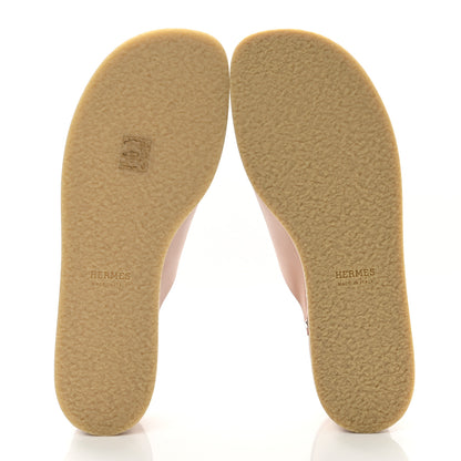 Hermes Calfskin Ellipse Sandals 40 Marron Glaise 5 of 9