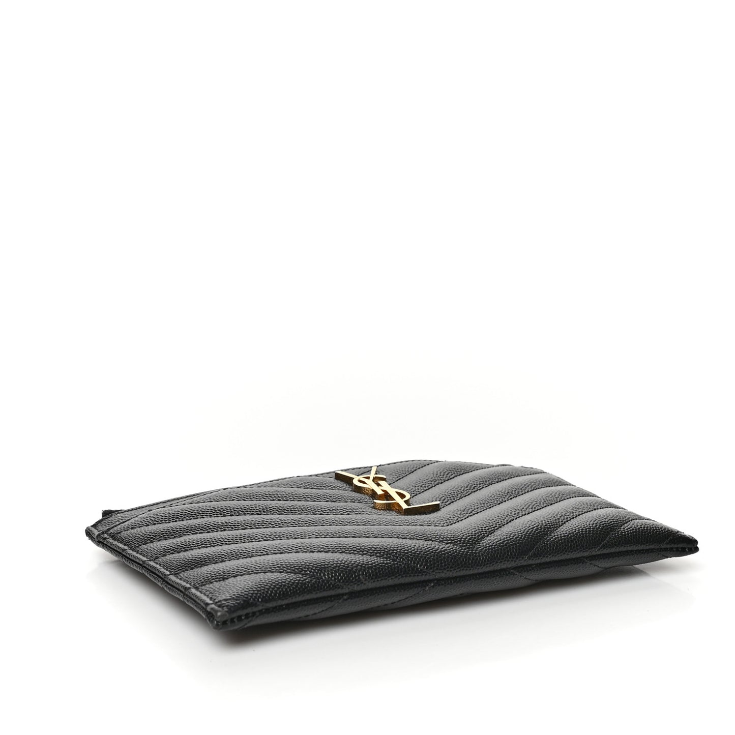Grain De Poudre Chevron Monogram Bill Pouch Black