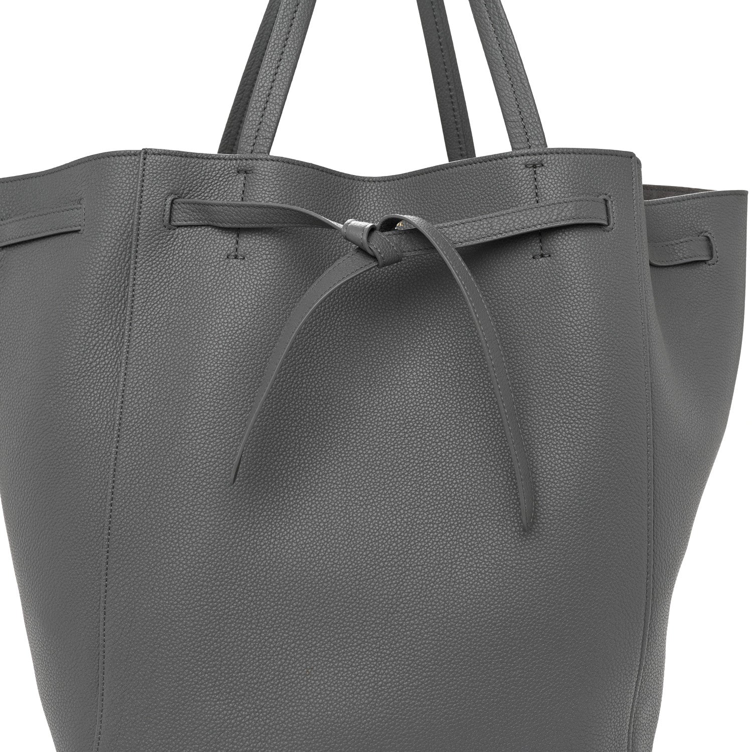 Celine Soft Grained Calfskin Small Belt Cabas Phantom Medium Grey 8 of 11