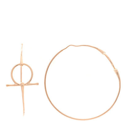 Hermes 18K Rose Gold Filet D'Or Hoop Earrings 1 of 5