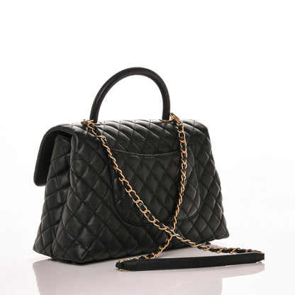 Chanel Caviar Quilted Medium Coco Handle Flap Black 3 of 7