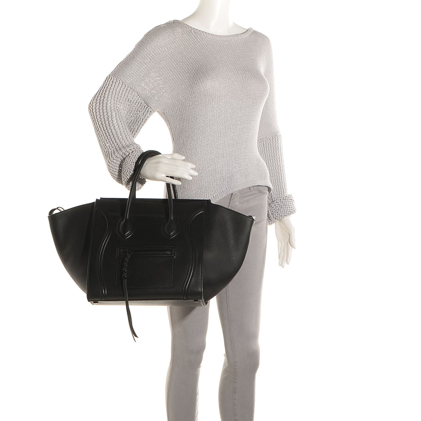 Supple Calfskin Medium Phantom Luggage Black