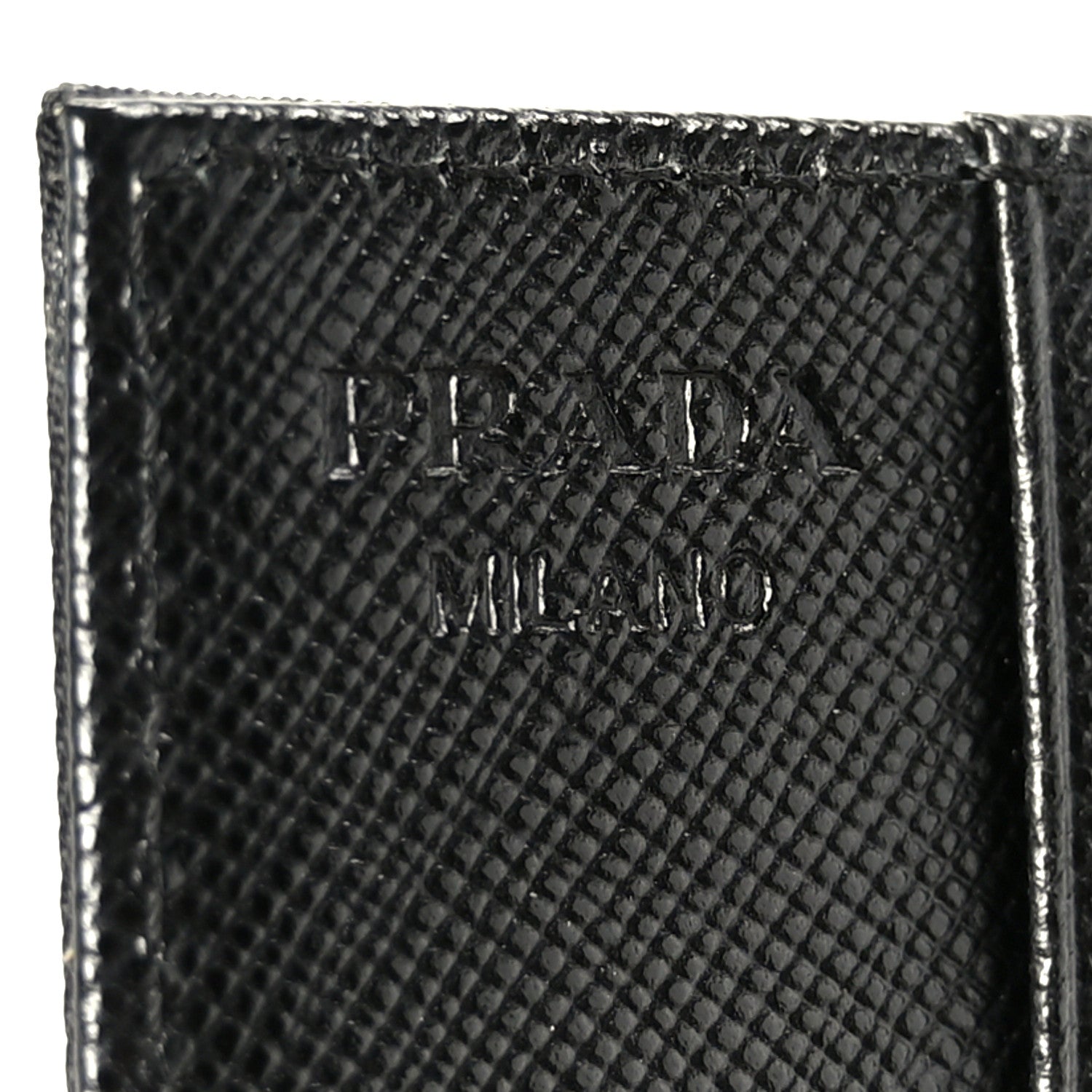 Prada Tessuto Nylon Saffiano Tri-Fold Compact Wallet Black 7 of 8