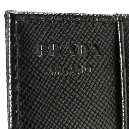 Prada Tessuto Nylon Saffiano Tri-Fold Compact Wallet Black 7 of 8