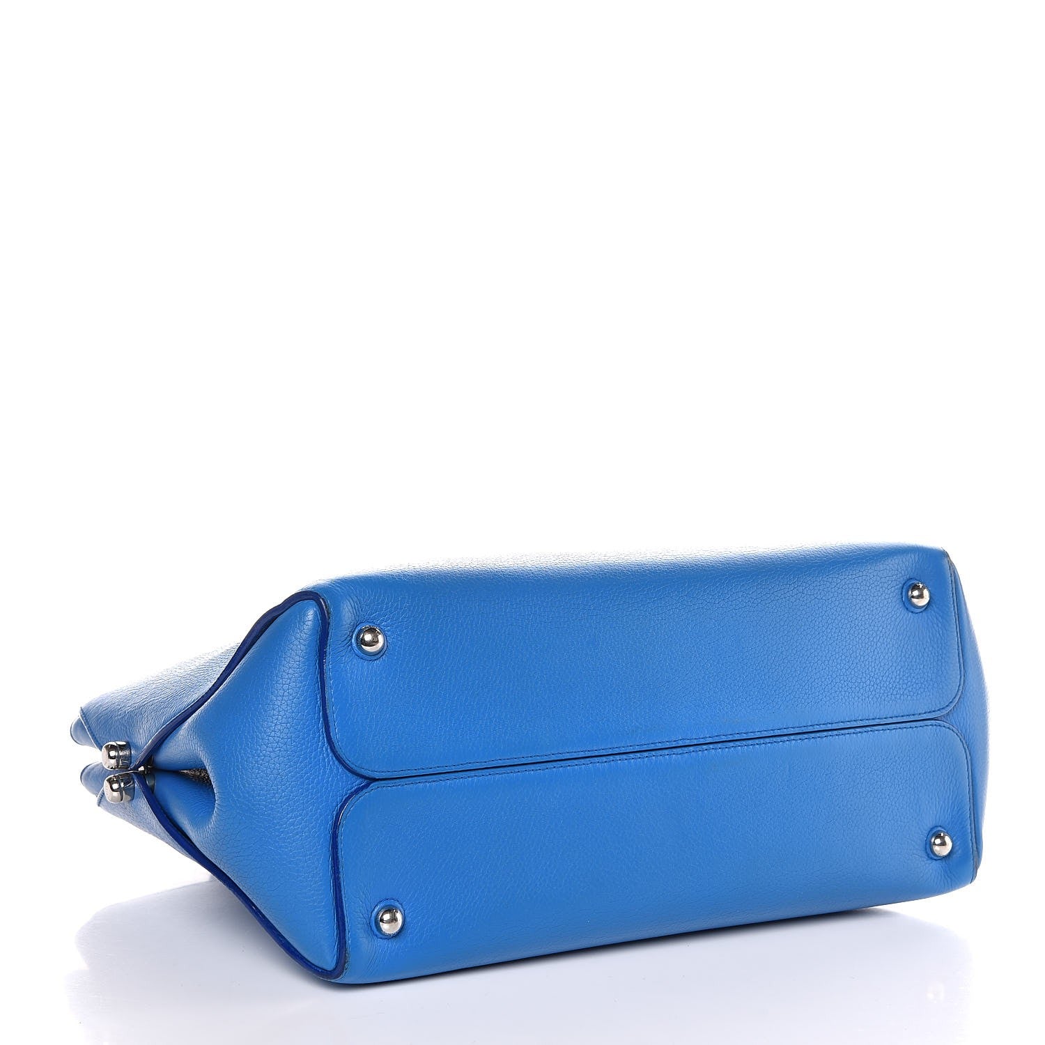 Christian Dior Grained Calfskin Bar Tote Blue 4 of 9