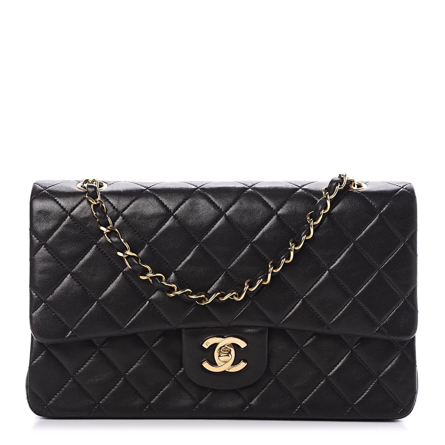 Chanel Lambskin Quilted Medium Double Flap Black 1 of 10