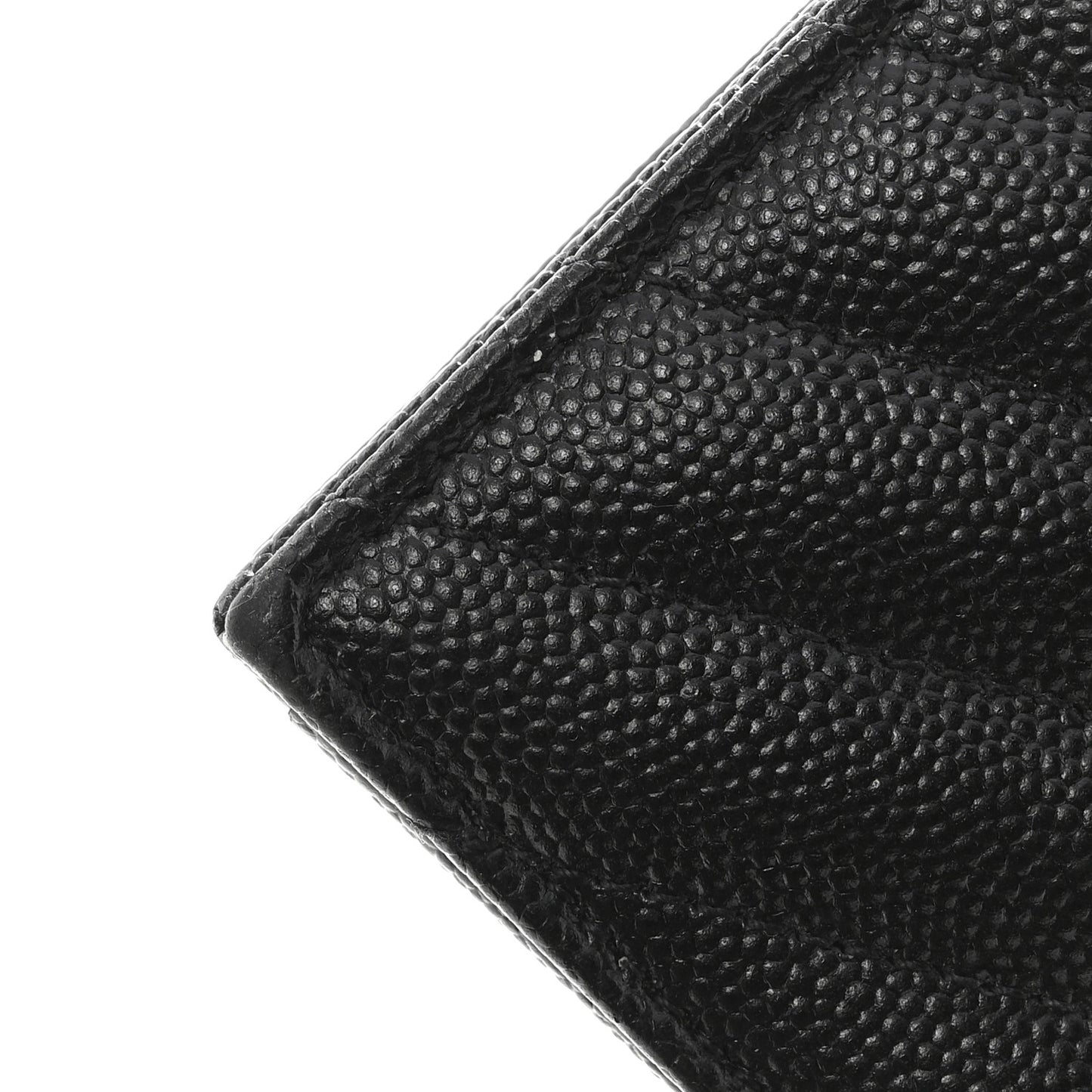 Grain De Poudre Matelasse Chevron Monogram Monochrome Envelope Chain Wallet Black