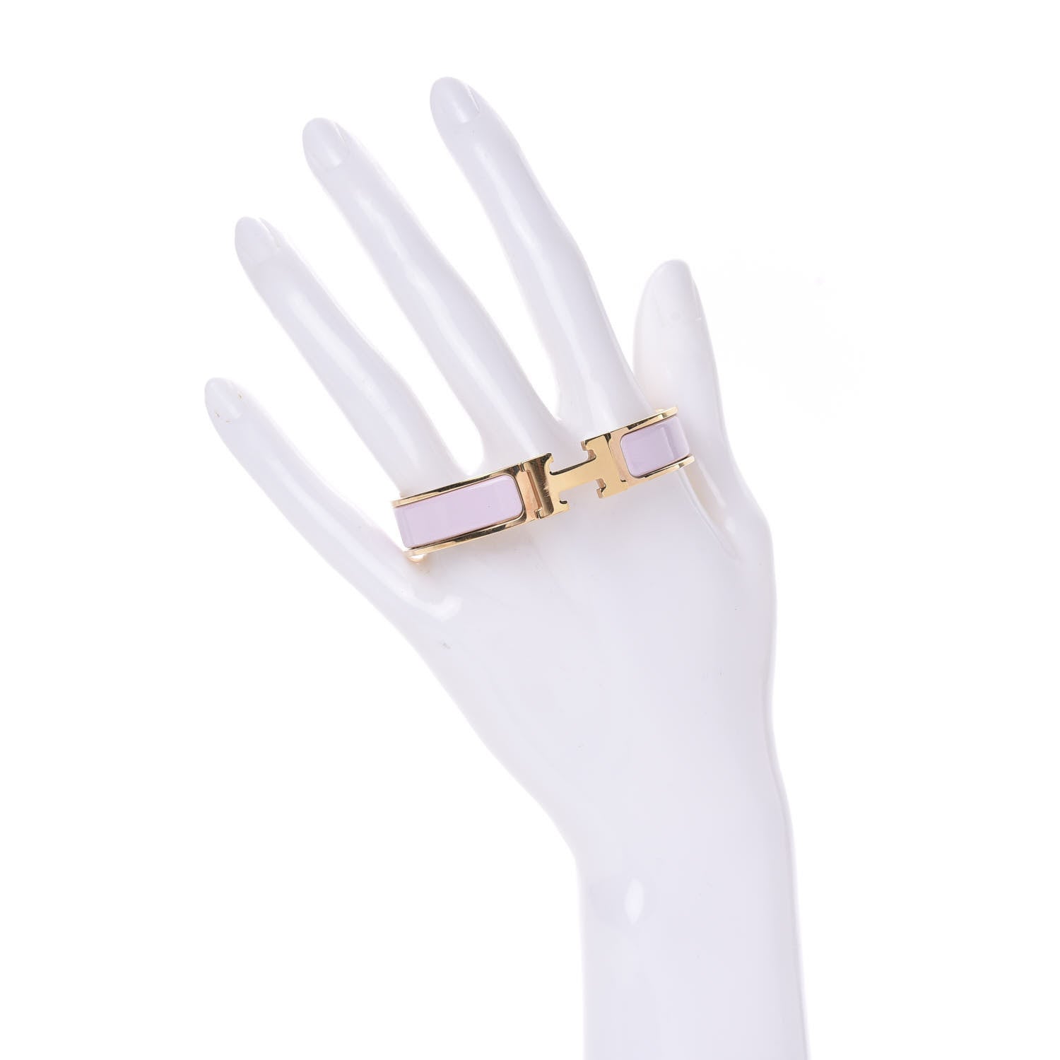 Hermes Enamel Narrow Clic Clac H Bracelet PM Rose Dragee 2 of 4