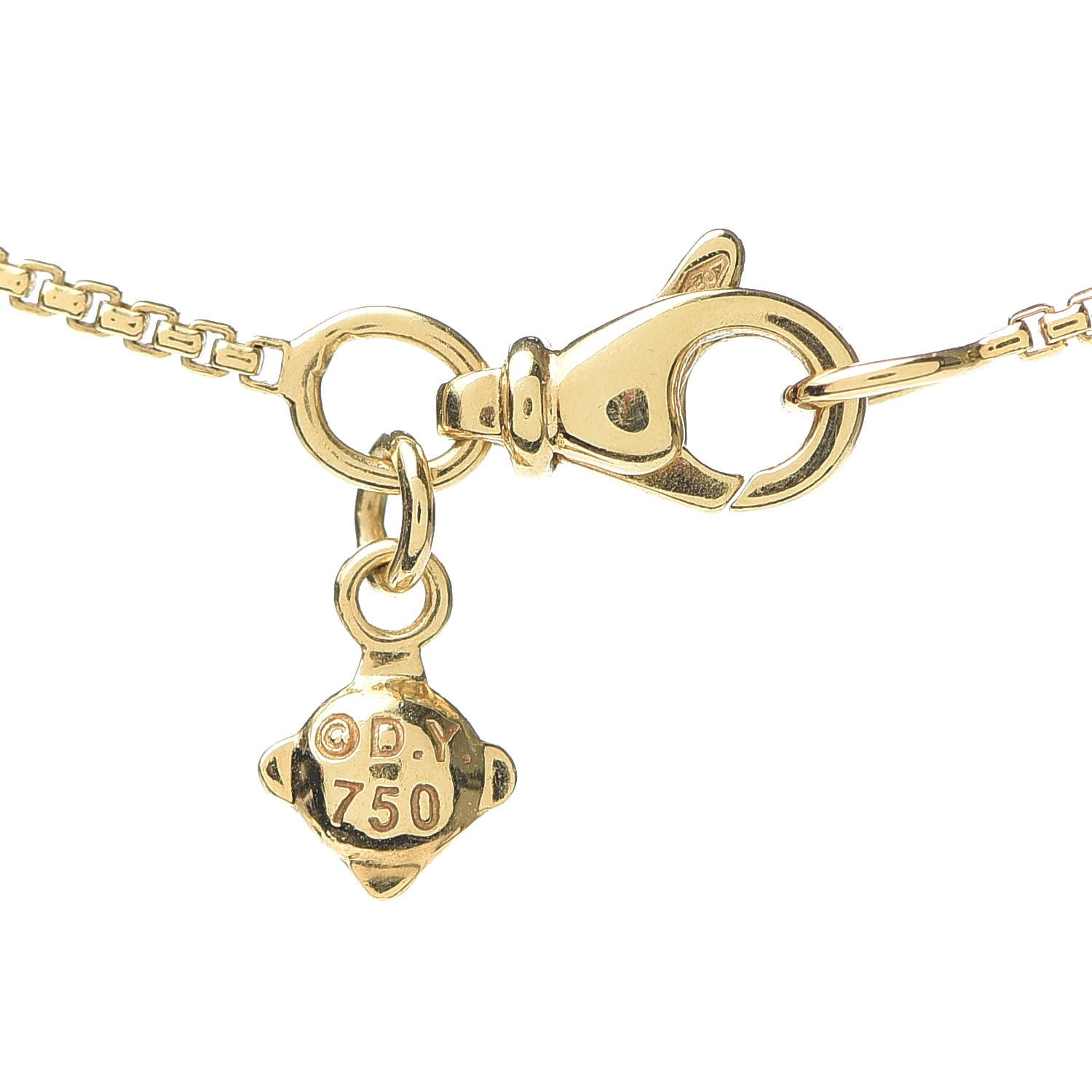 David Yurman 18K Yellow Gold Diamond 7mm Infinity Pendant Necklace 5 of 5