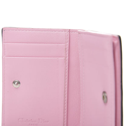 Christian Dior Lambskin Cannage Bi-Color Small Lady Dior Flap Card Holder Black Pink 8 of 8