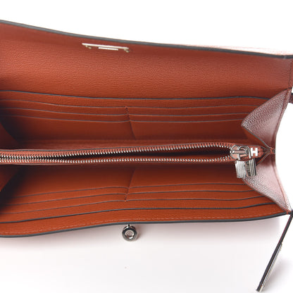 Hermes Chevre Mysore Kelly Longue Wallet Cuivre 5 of 9