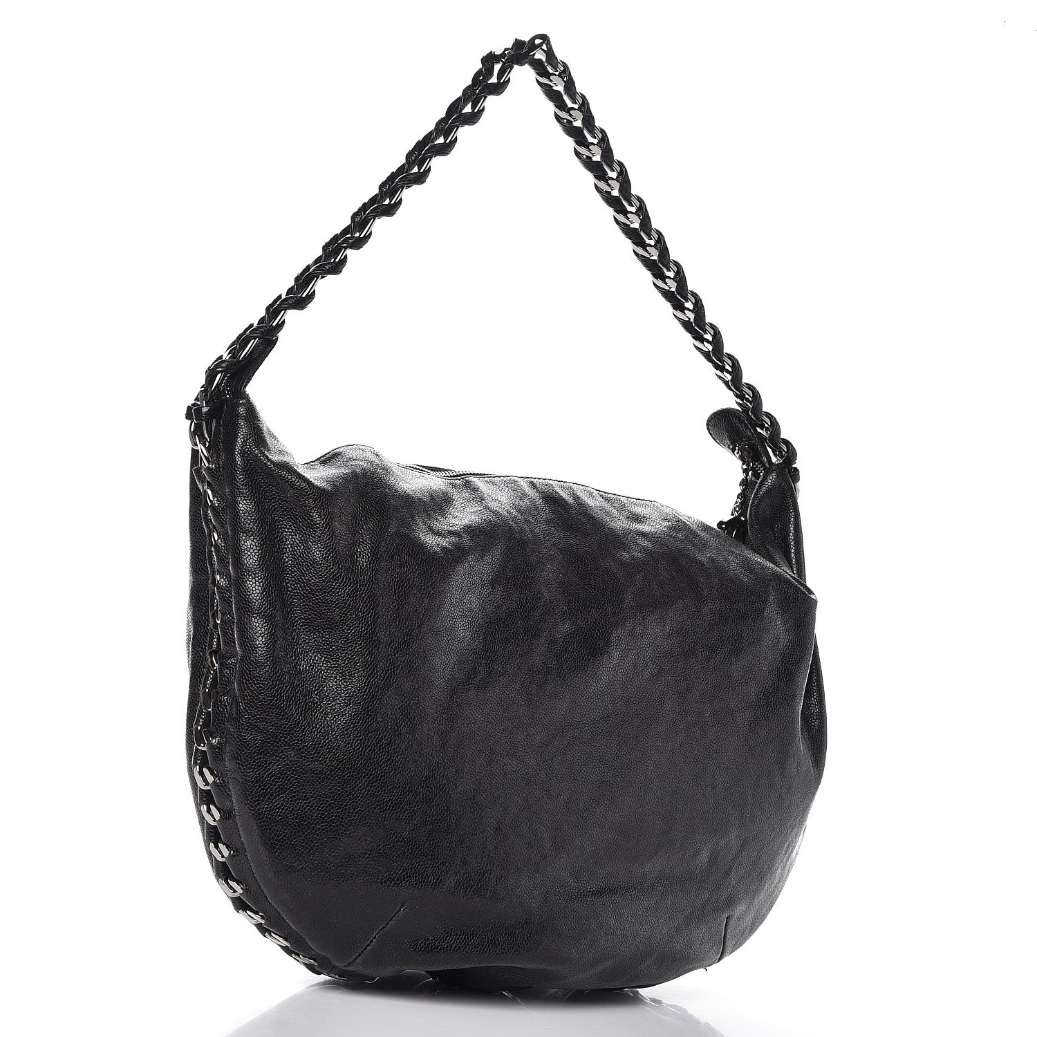Chanel Glazed Caviar Modern Chain Hobo Black 3 of 11