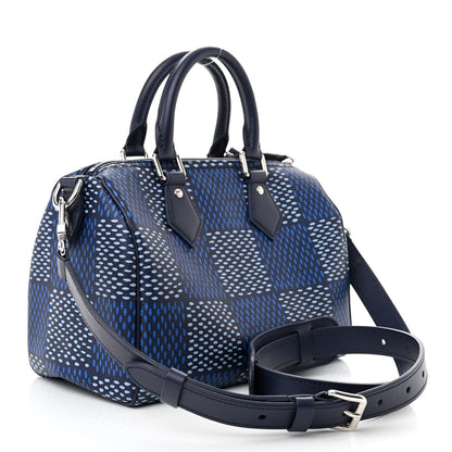 Louis Vuitton Damier Heritage Speedy Bandouliere 25 Blue 3 of 9