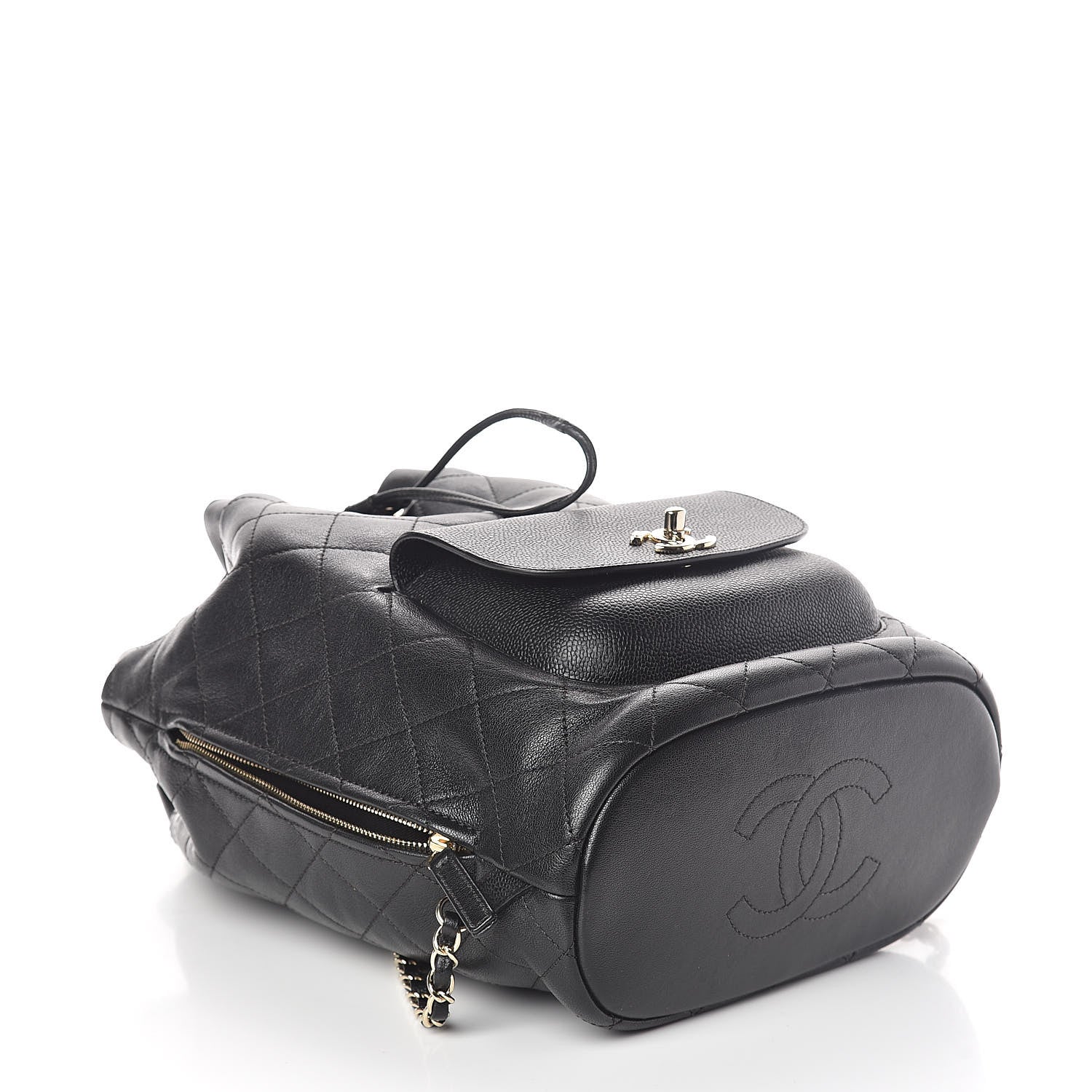 Chanel Sheepskin Caviar Quilted Daily Round Backpack Black 4 of 10