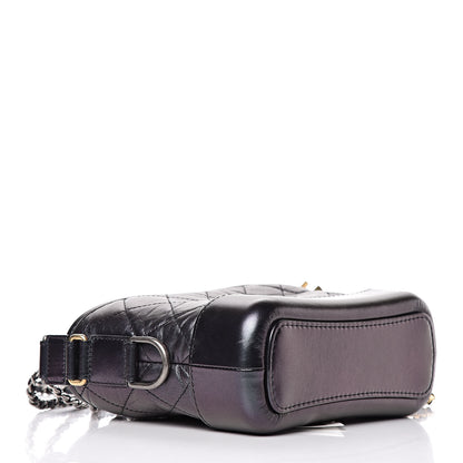 Chanel Iridescent Aged Calfskin Quilted Small Gabrielle Hobo Black 4 of 10