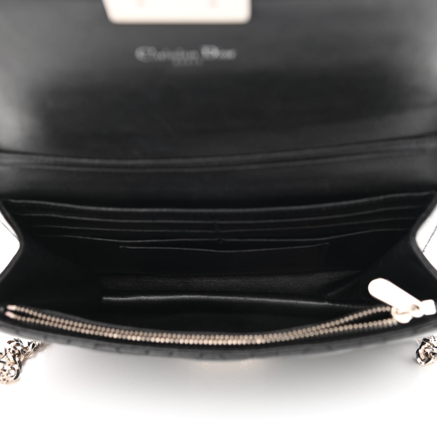 Metallic Iridescent Patent Calfskin Cannage Miss Dior Promenade Pouch Black Multicolor