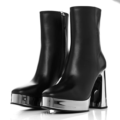 Gucci Malaga Kid Chrome Ankle Boots 37 Black 3 of 7