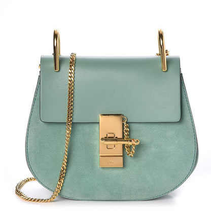 Chloe Suede Smooth Calfskin Drew Shoulder Bag Soft Green 1 of 8