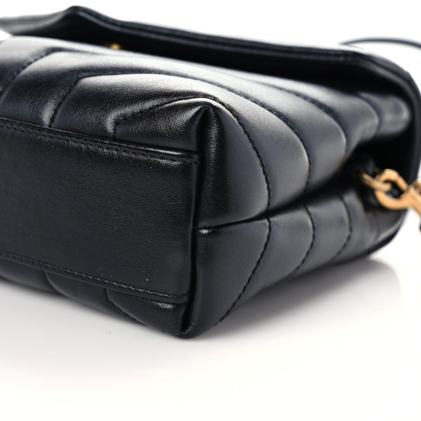 Calfskin Y Quilted Monogram Toy Loulou Crossbody Bag Black