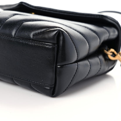 Saint Laurent Calfskin Y Quilted Monogram Toy Loulou Crossbody Bag Black 6 of 10