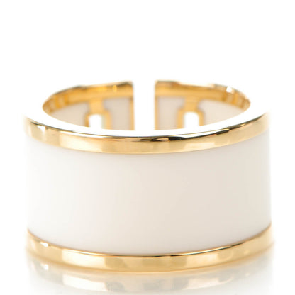 Tiffany 18K Yellow Gold White Ceramic T Cutout Ring 5 3 of 6