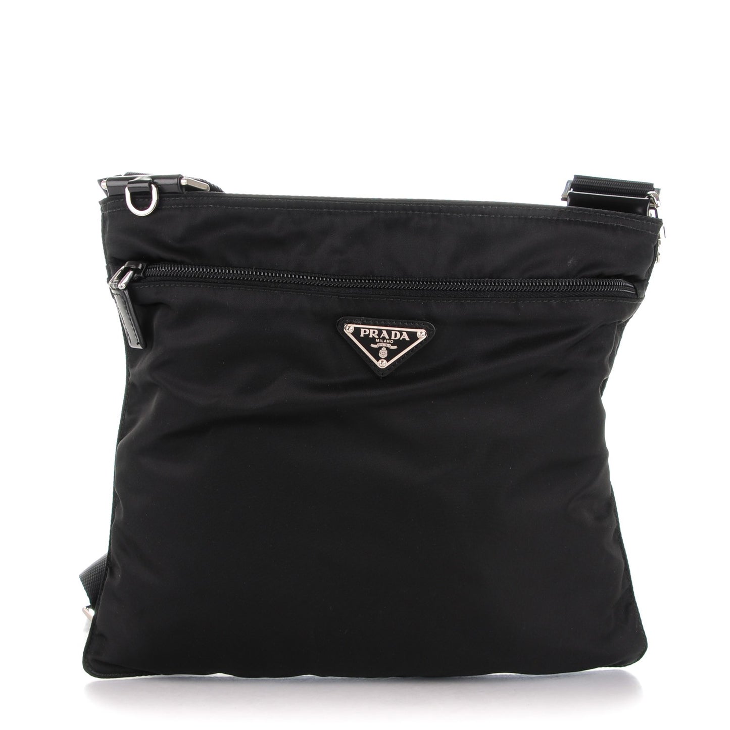 Nylon Vela Flat Messenger Bag Black