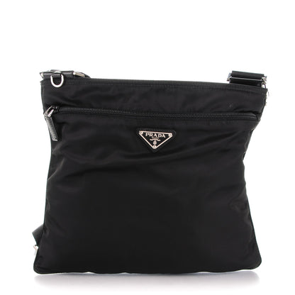 Prada Nylon Vela Flat Messenger Bag Black 1 of 8