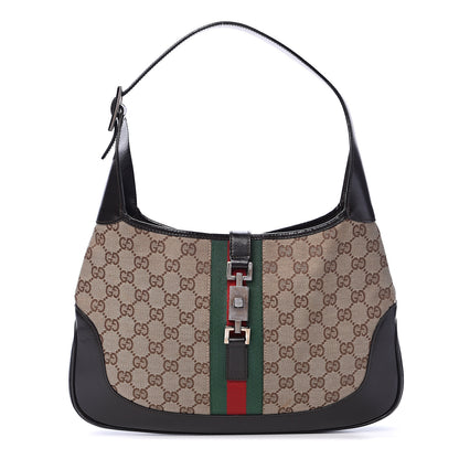Gucci Monogram Web Jackie O Hobo Dark Brown 1 of 17