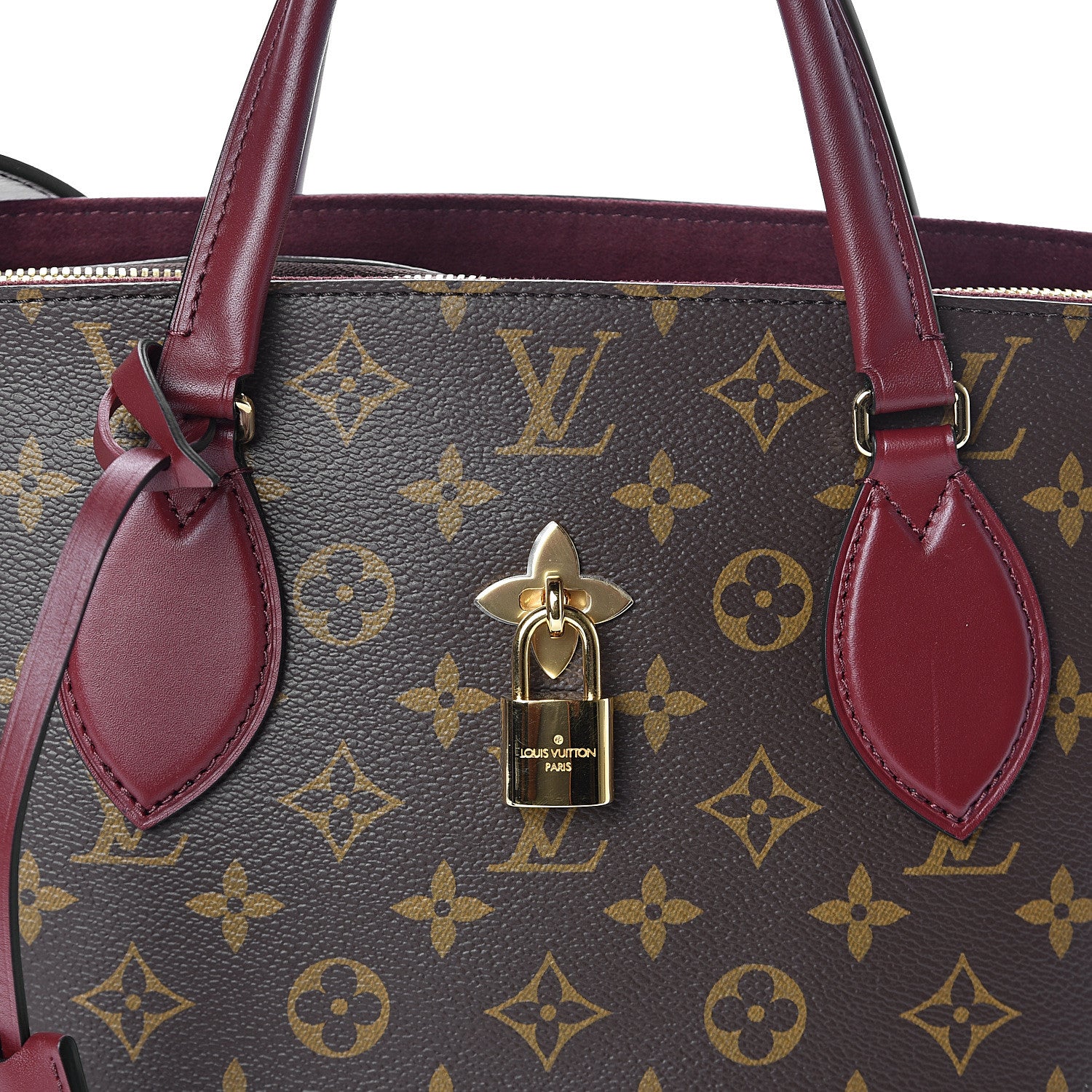 Louis Vuitton Monogram Flower Zipped Tote MM Bordeaux 6 of 8