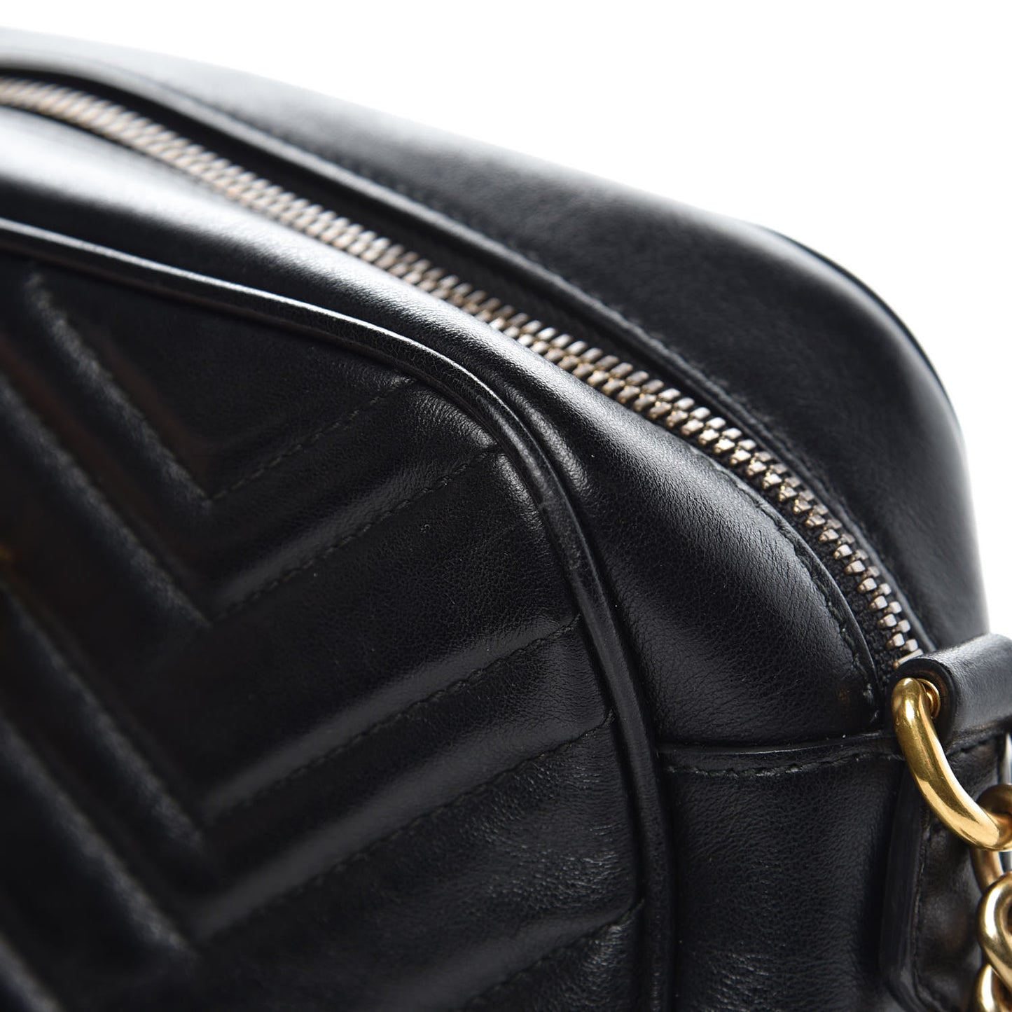 Calfskin Matelasse Small GG Marmont Chain Shoulder Bag Black