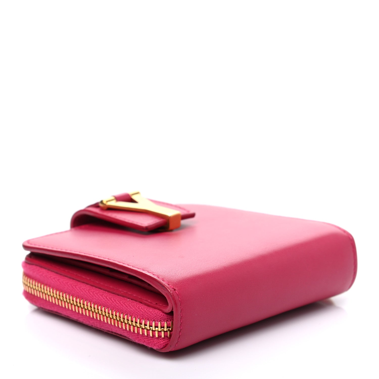 Saint Laurent Calfskin Y Line ChYc Compact Wallet Fuchsia 3 of 6