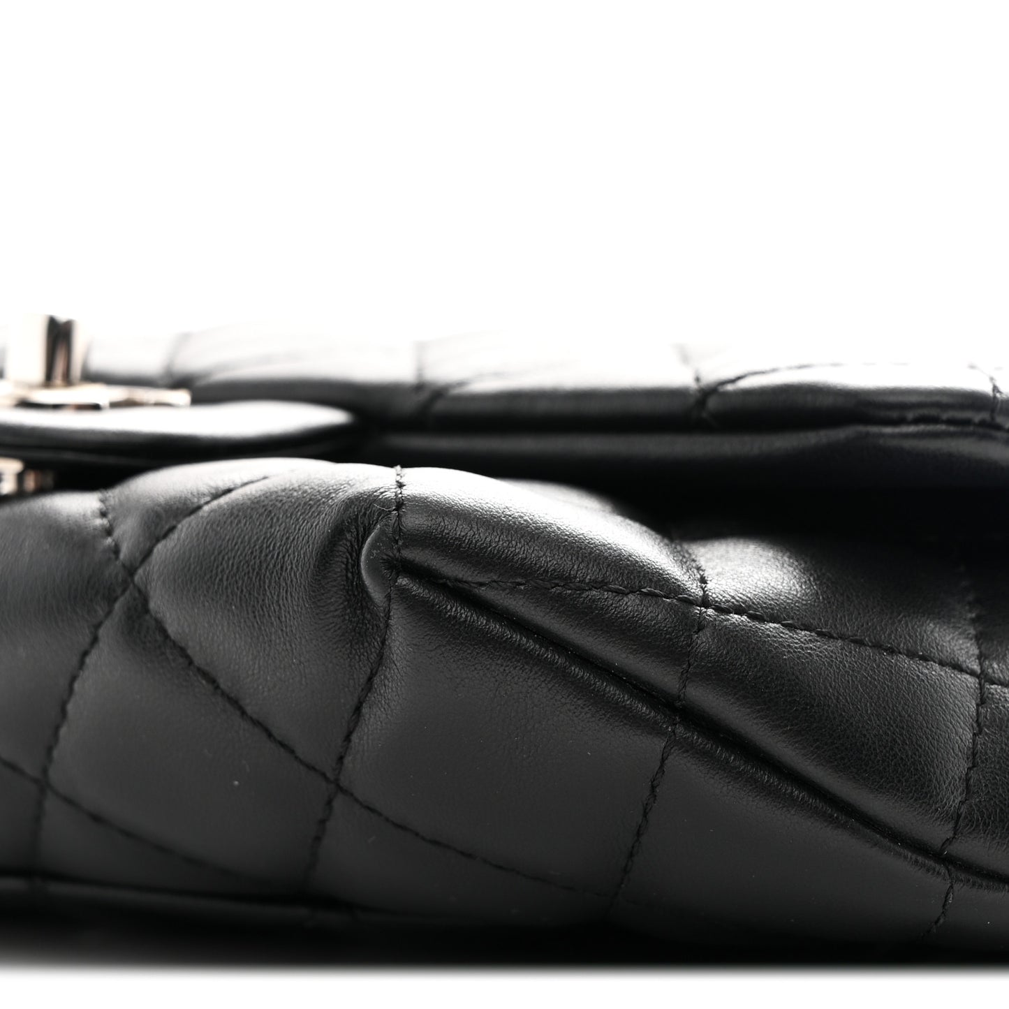 Calfskin Quilted CC Uniform Flap Belt Bag Black