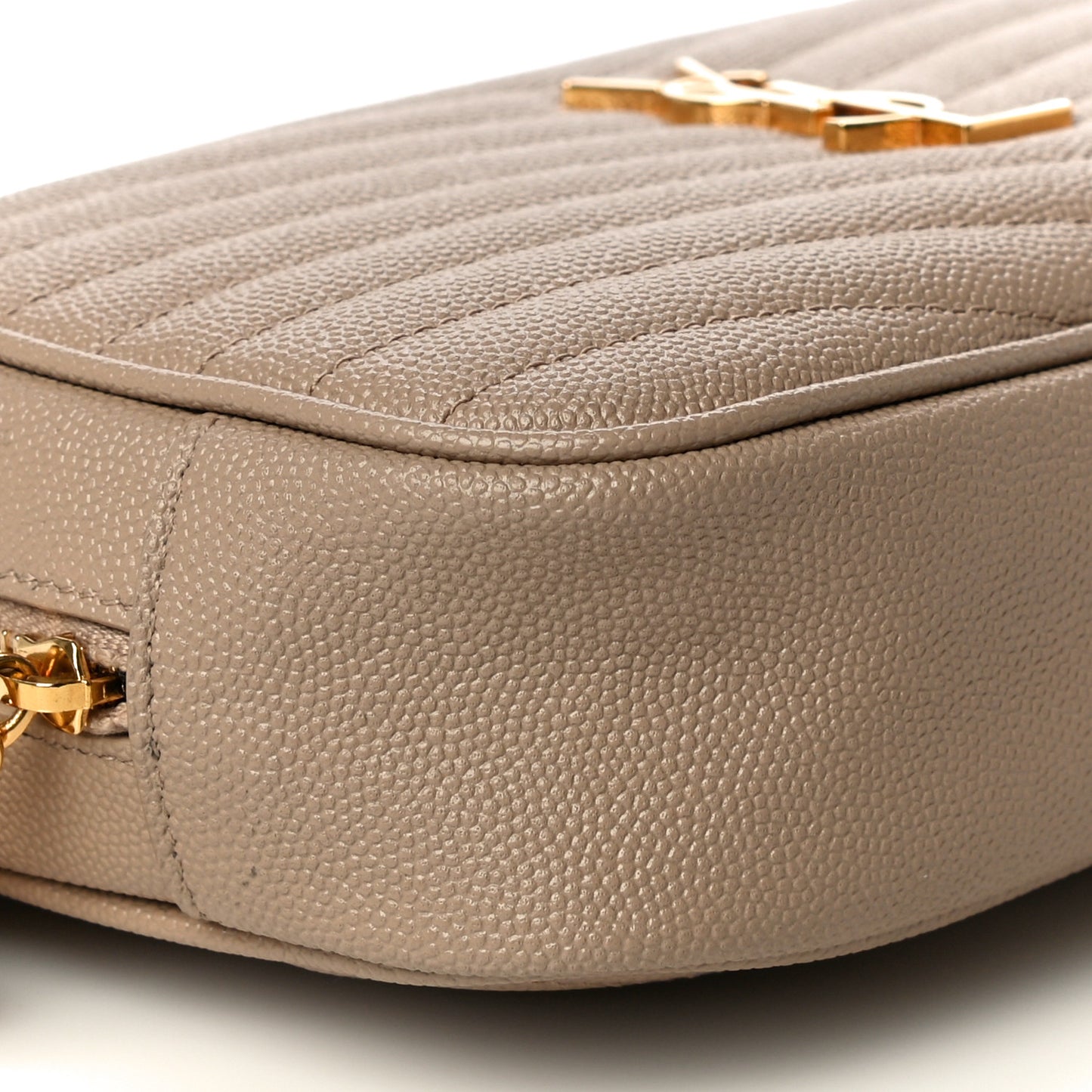 Grain De Poudre Matelasse Monogram Mini Lou Camera Bag Dark Beige