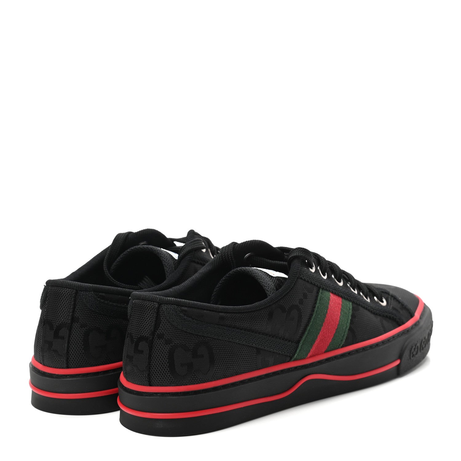 Gucci Econyl Nylon Web Monogram Off The Grid Womens 1977 Tennis Sneakers 38.5 Black 4 of 7