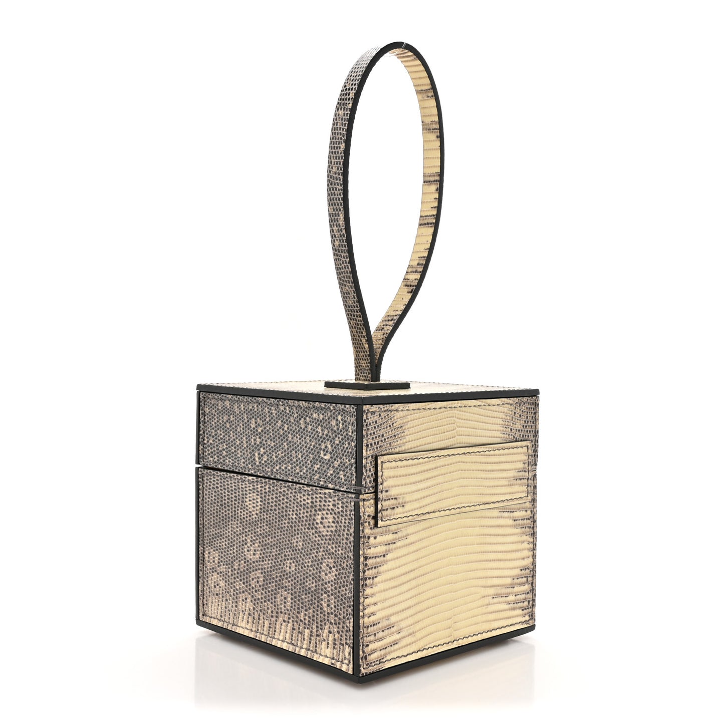 Lizard Mini Vanity Case Clutch Ivory