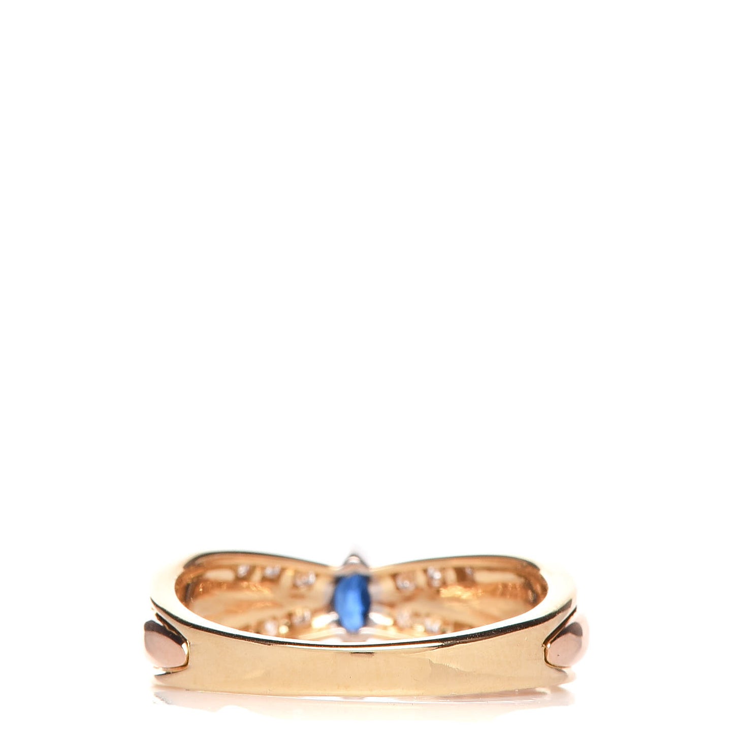 18K Yellow Pink White Gold Diamond Blue Sapphire Ring 52 6