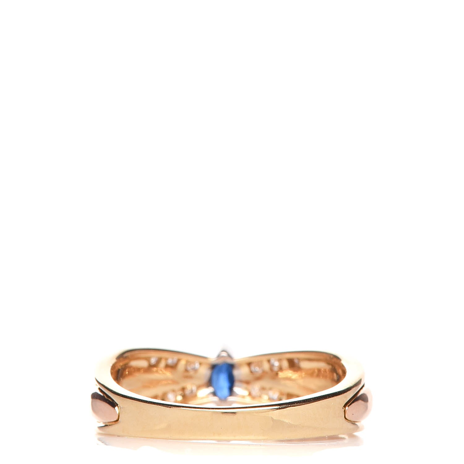 Cartier 18K Yellow Pink White Gold Diamond Blue Sapphire Ring 52 6 3 of 5