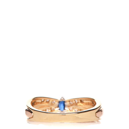 Cartier 18K Yellow Pink White Gold Diamond Blue Sapphire Ring 52 6 3 of 5