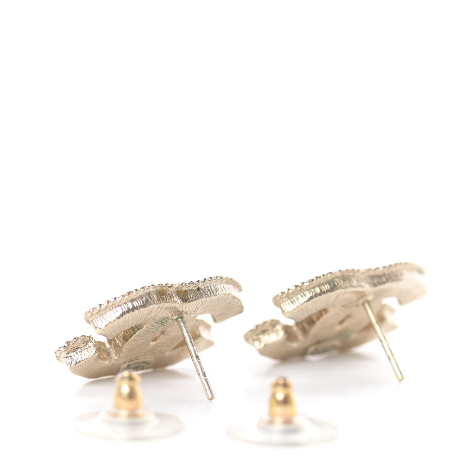 Chanel Enamel CC Earrings Coral Gold 3 of 4